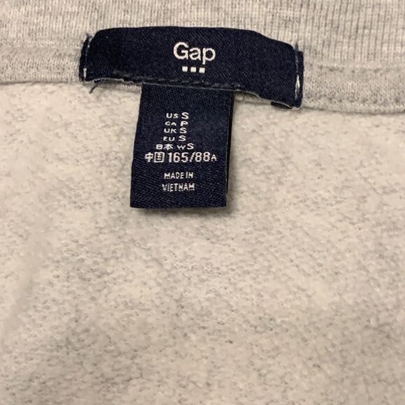 Gap | Mint Green Heather Grey Women’s Crewneck Drop tail Sweatshirt 3/4 Sleeve - Picture 4 of 5